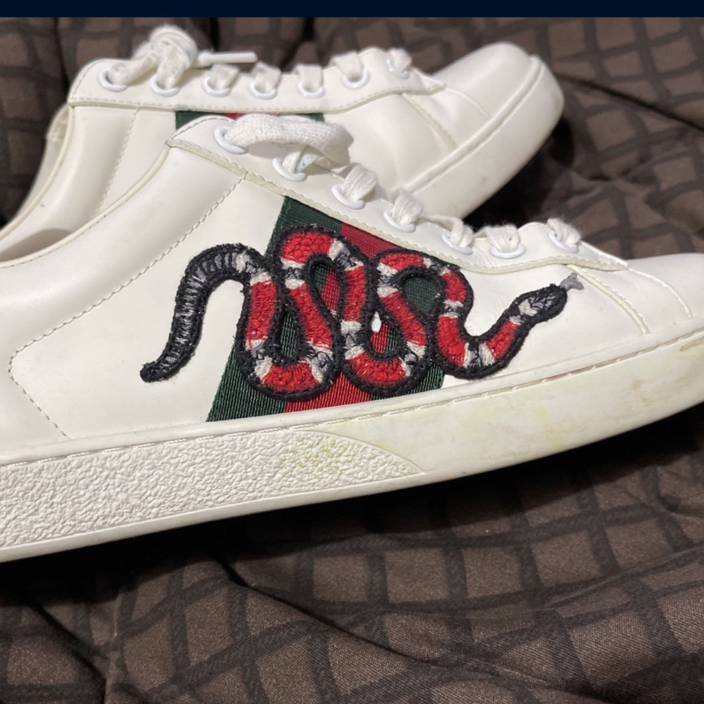 Gucci Men's Ace embroidered "snake" | white |sneaker size 9 - Picture 9 of 12